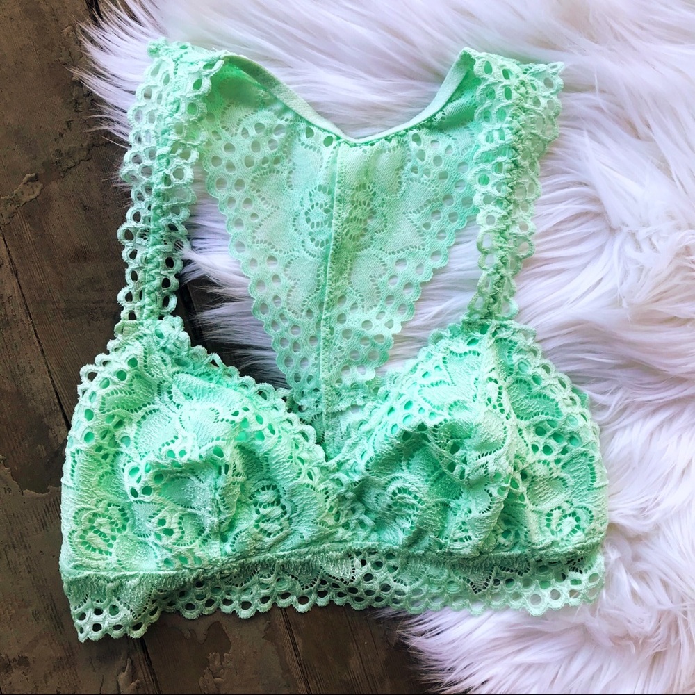 Aerie mint green Lace Bralette Medium